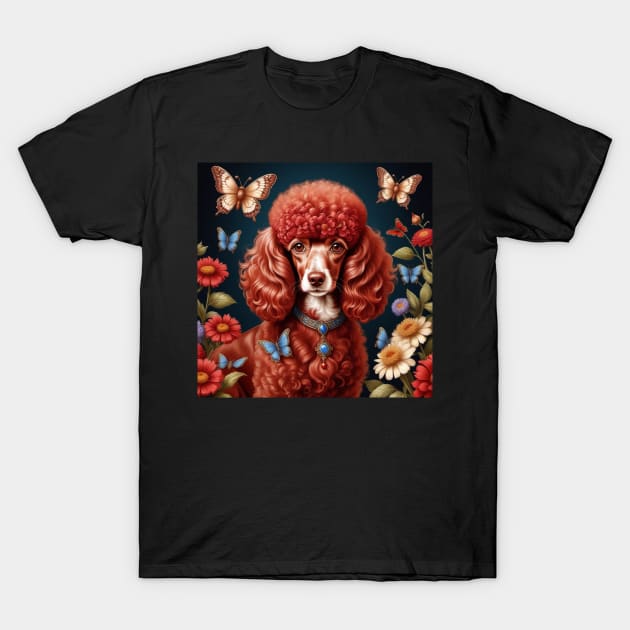 French poodle, red T-Shirt by Teedoctor